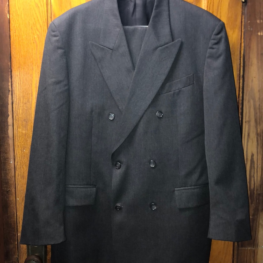 Claudio Morelli Men’s Charcoal Double Breast Suit